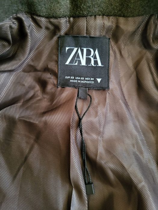 Damski militarny płaszcz Zara wełna