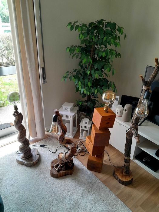 Porta velas em madeira  artesanais