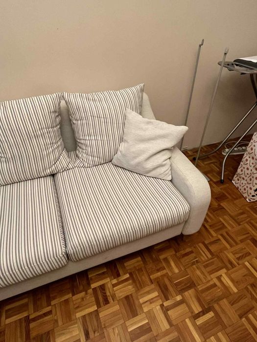 Kanapa Agata meble beżowa paseczki