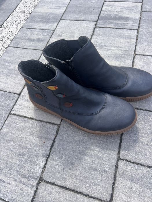 RIEKER buty, półbuty, botki, trzewiki niebieskie, granatowe damskie 37