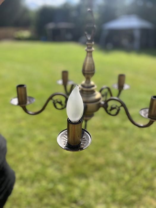 Żyrandol  lampa w stulu vintage mosiężny stan bardzo dobry