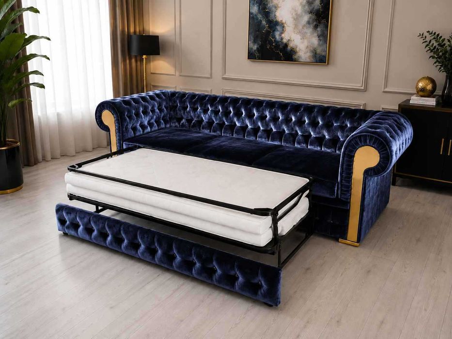 Sofa Chesterfield GLOSS 3-osobowa z funkcją spania