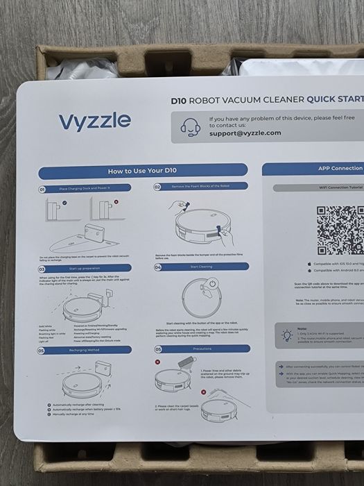 Робот-Пылесос Vyzzle 5000Pa Robot Vacuum D10, оригінал, новий.