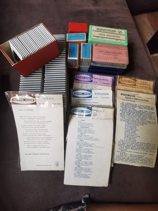 Epoka slajd brzechwa Tuwim chotomska Bolek I Lolek przygody cipusia rzutnik przezrocza bajki vintage PRL Kolekcje