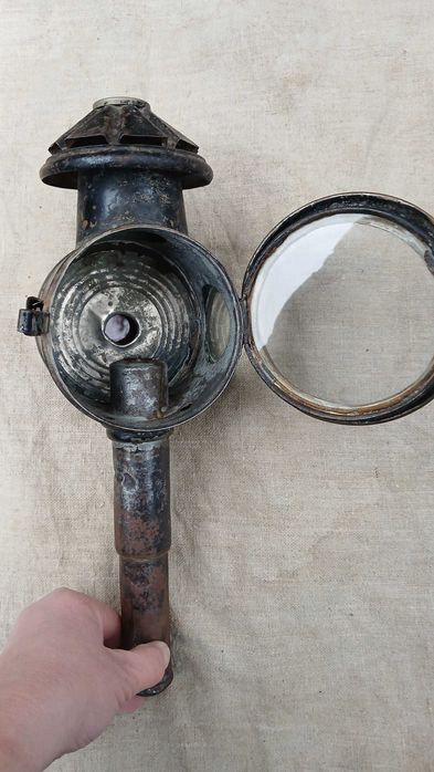 Stara lampa powozowa na świeczkę