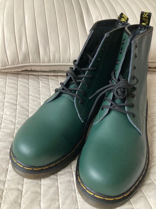 Buty typu Martens za kostkę ciemna zieleń roz 45