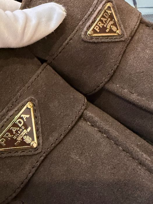 Лофери замшеві Prada 25-25,5 см
