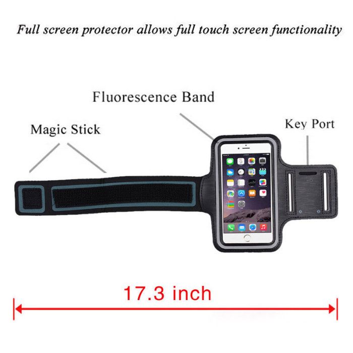 Bracadeira de corrida cor Preto para Iphone 6 7 8 Samsung S10