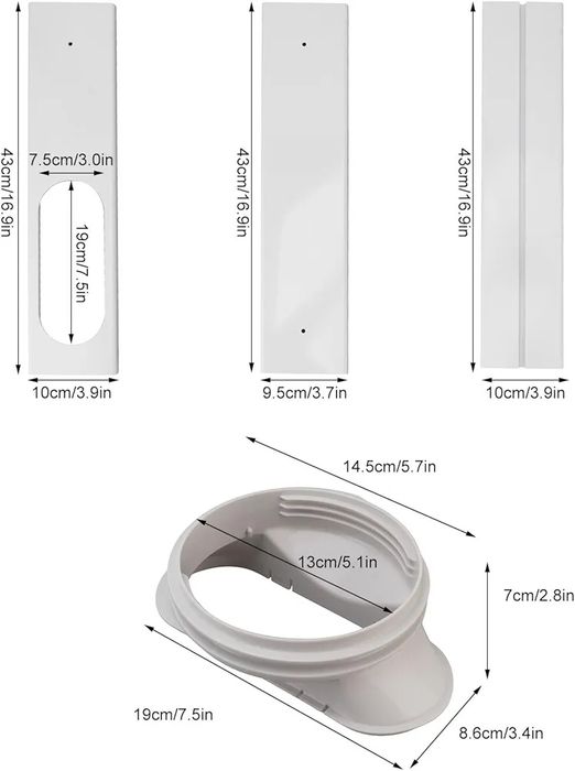 Віконний комплект для мобільного кондиціонера з ПВХ ущільнювачем.