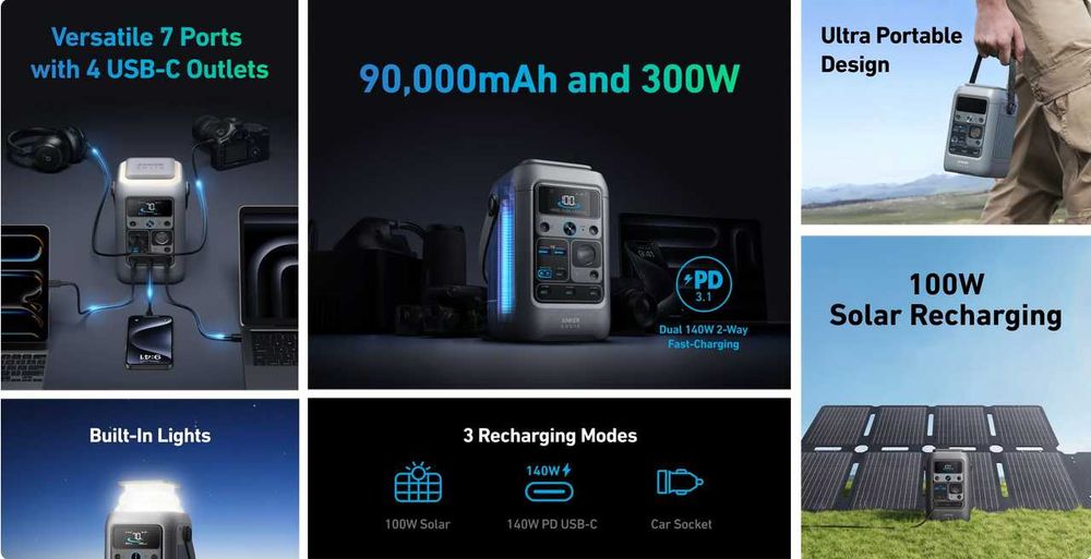 Anker SOLIX C300 DC Portable Power Station - (288Wh) | 300W