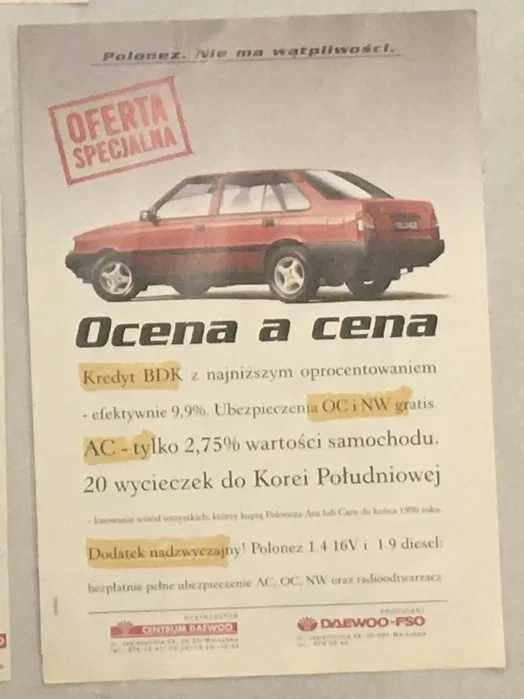 fso polonez 1.4 16v rover kamper niewiadów inter groclin heko orciari