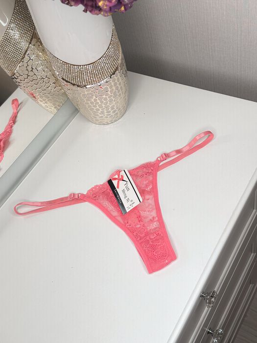 Majtki stringi L 40 nowe różowe koronkowe