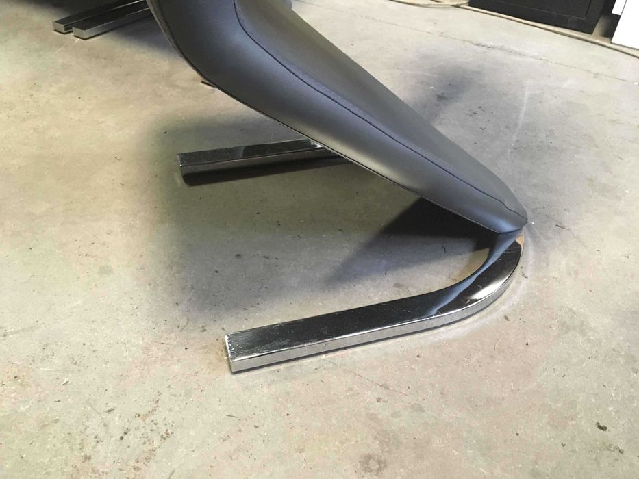 Krzesła nowoczesne ekoskóra szare 4 szt.