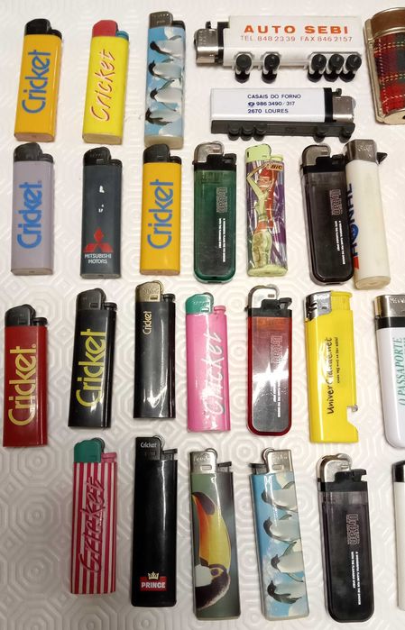 Isqueiros de coleção, marcas e outros, 65 un, lote todo por 5€