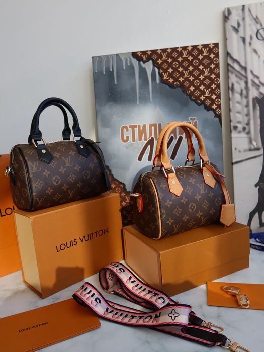 Сумка жіноча спиди Louis Vuitton Speedy 20 луі вітон коричнева шкіряна