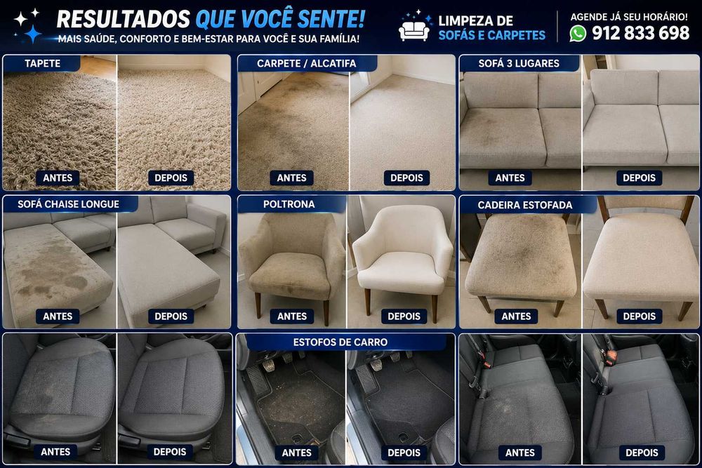 Limpeza a seco do sofa e carpetes