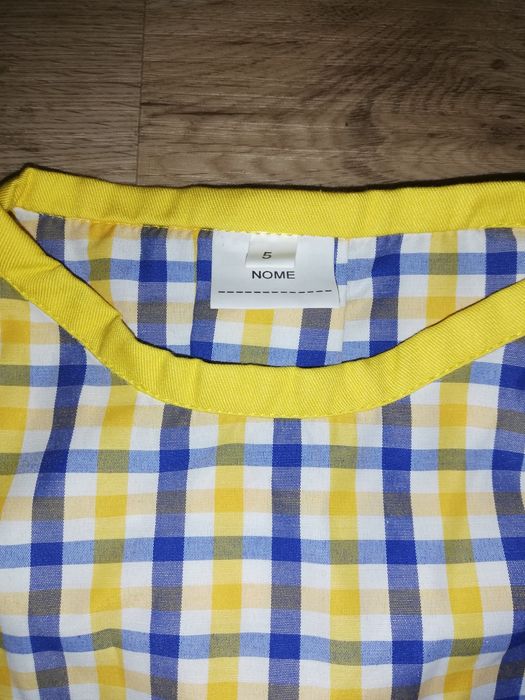 Bata de criança xadrez amarelo T-5 - novo