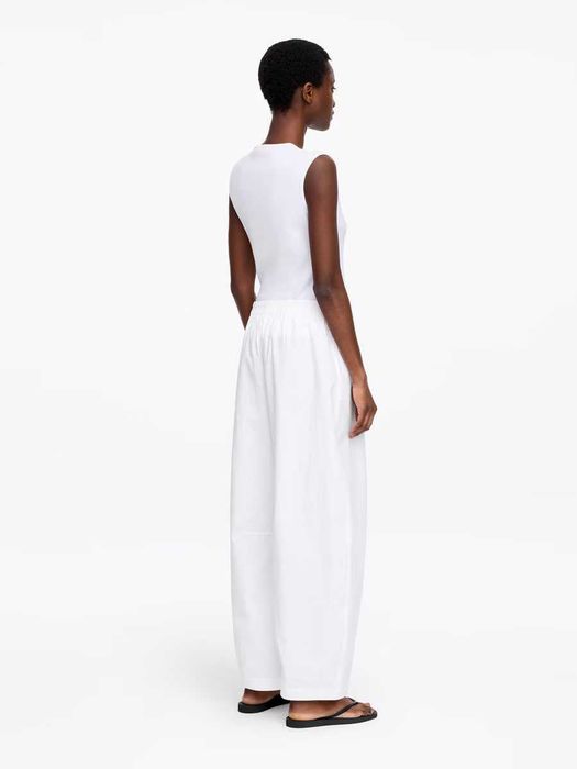 Білі штани баггі Arket Barrel-Leg Cotton Trousers оригінал