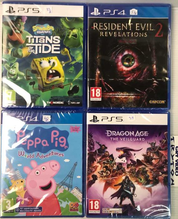 Gry PS4/PS5 Peppa Pig Spongebob Titans of the Tide Edition Dragon Age the Veilguard Resident Evil Revelations 2