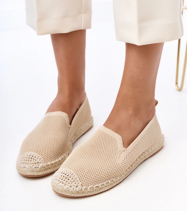 Beżowe espadryle na platformie Luna