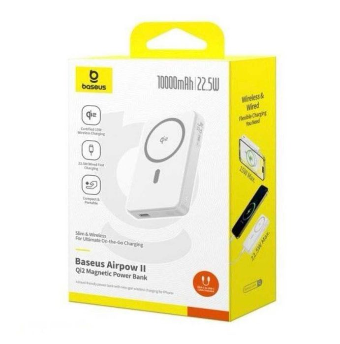 Магнітний зарядний пристрій Baseus qi2 10000 мАгод 22,5 Вт для iPhone