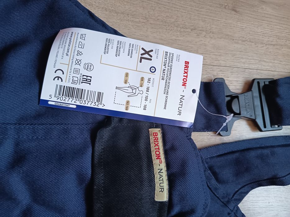 Nowe spodnie robocze ogrodniczki 180 cm Brixton xl ocieplane