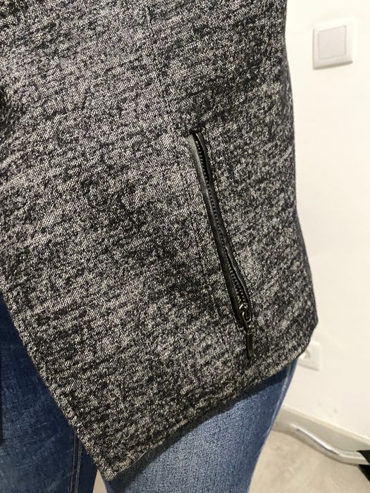 Casaco Pele e Tecido Mulher