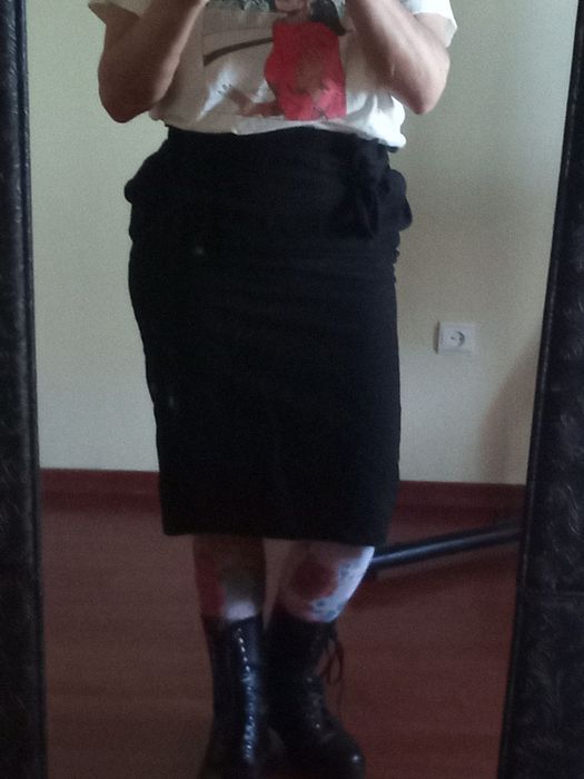 Saia preta M Massimo Dutti 99% lã