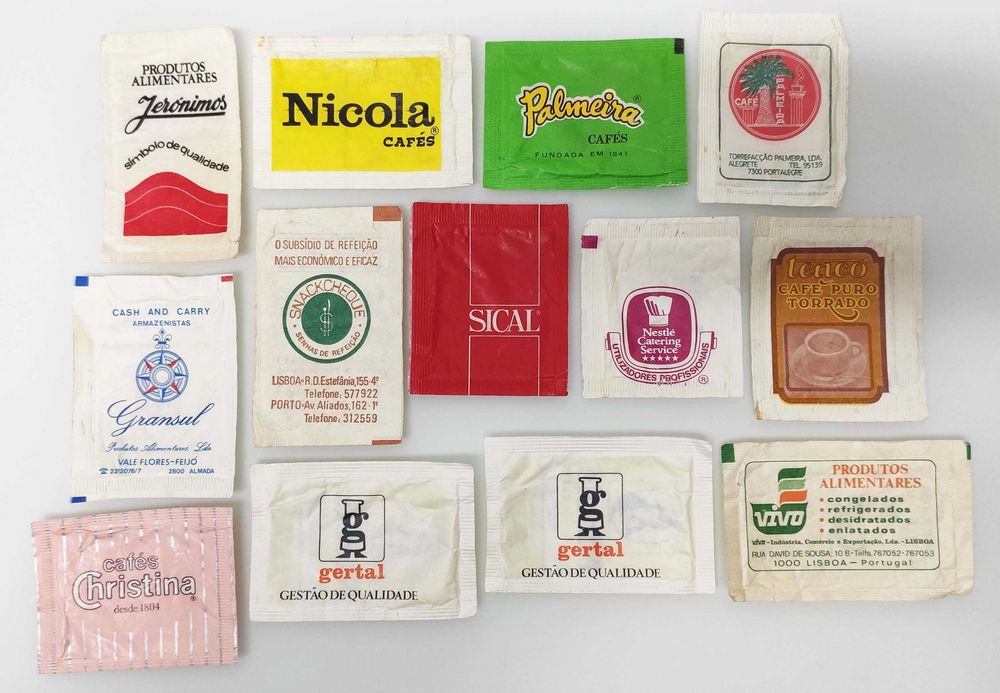 Sugar Packets - Lot of 53 Portuguese Sugar Packets from the 1980s/1990s