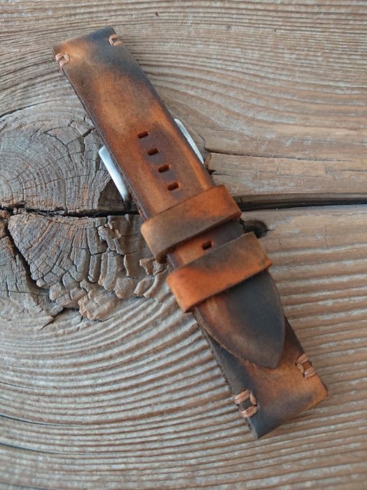 Pasek do zegarka 22 mm ręcznie robiony skóra naturalna handmade