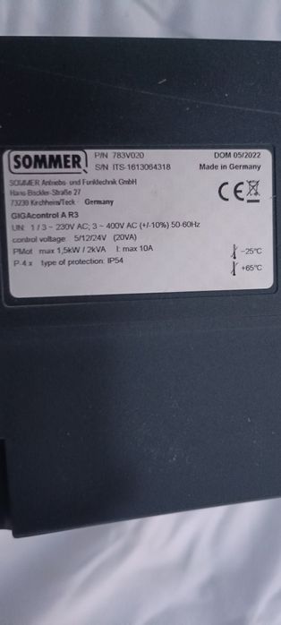 Napęd do bramy przemysłowej SOMMER