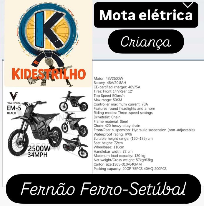 Mota Elétrica Criança KE2500w