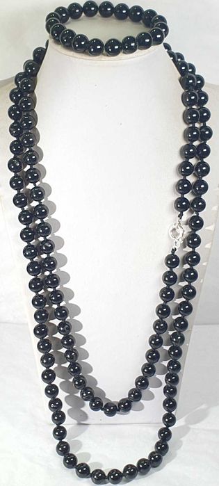 Colar e pulseira Turmalina Negra Natural