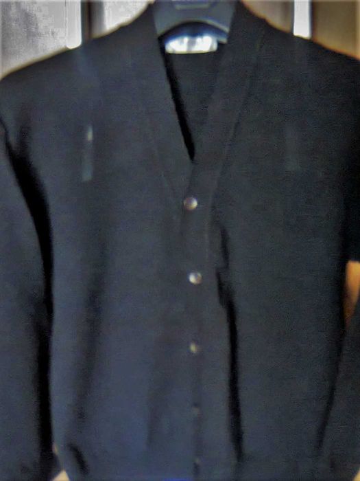 Sweter wełniany czarny męski L