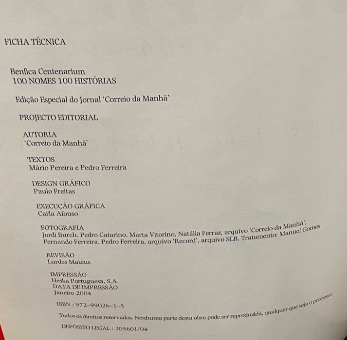 Livro: Centenarium Benfica