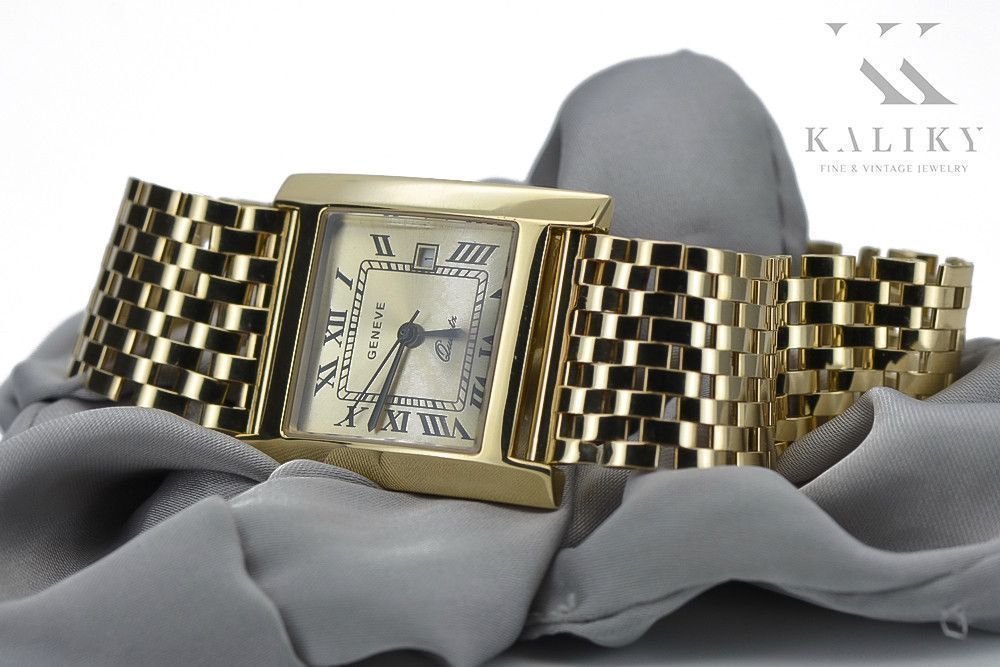 Złoty zegarek 14k 585 bransoletą męski Geneve mw009y&mbw008y Katowice