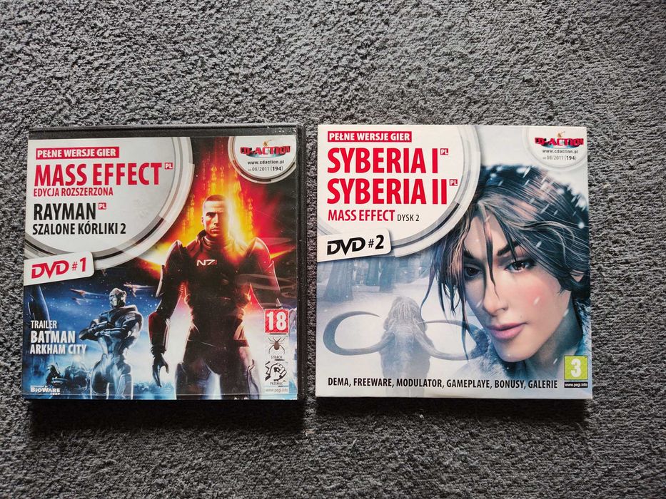 Mass Effect PL, Rayman Szalone Króliki PL, Syberia I II PL z CD-ACTION