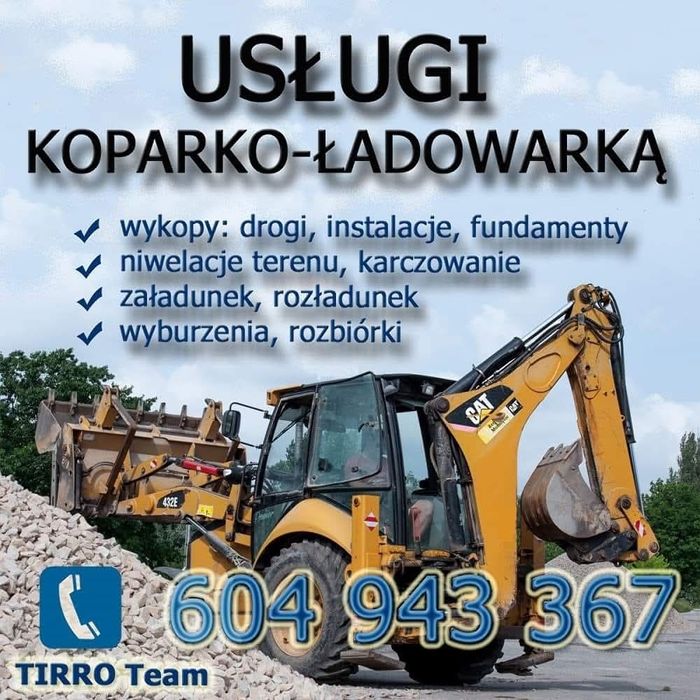 Usługi koparko-ładowarka, koparka, koparkowe | Tarczyn, Piaseczno