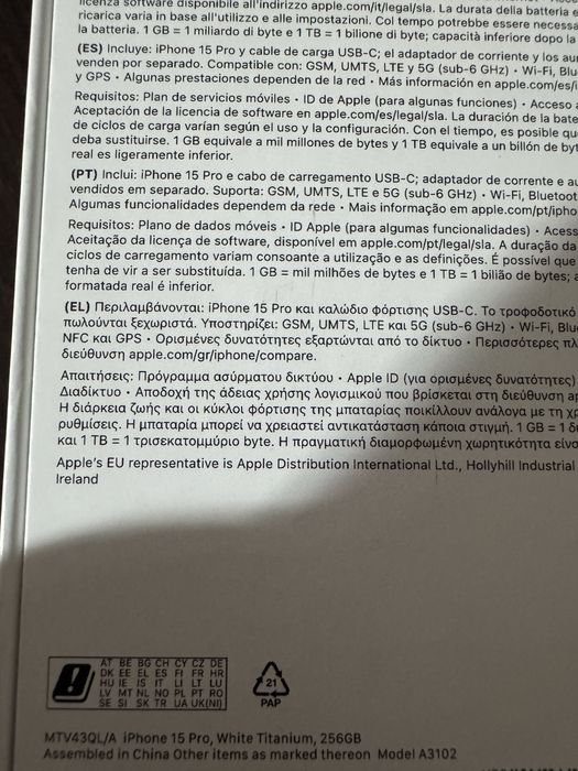 Iphone 15 Pro 256gb