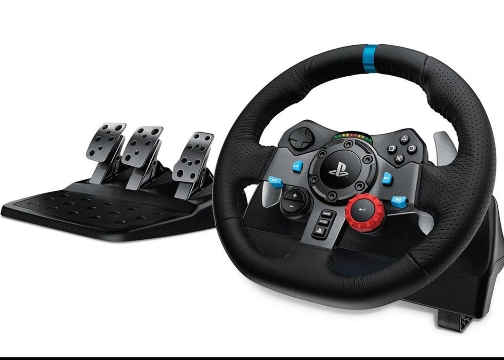 Volante Logitech G29 Driving Force + Pedais + Alavanca de Câmbio (Shifter) PS5/PS4/PC