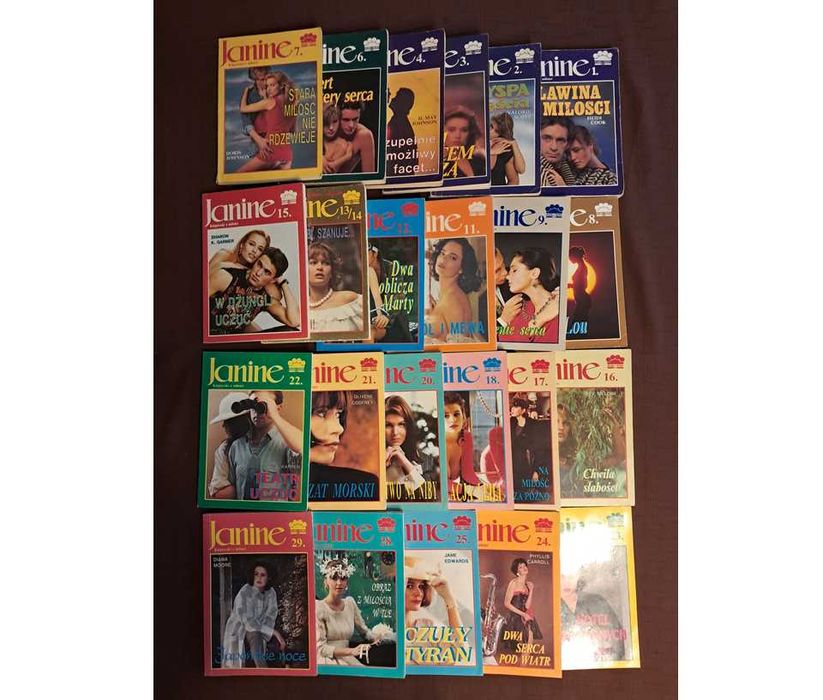 Janine książki seria romanse lata 90' 23 książki różne tytuły