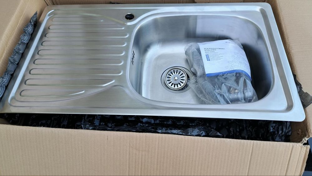 Zlew kuchenny aluminiowy do blatu