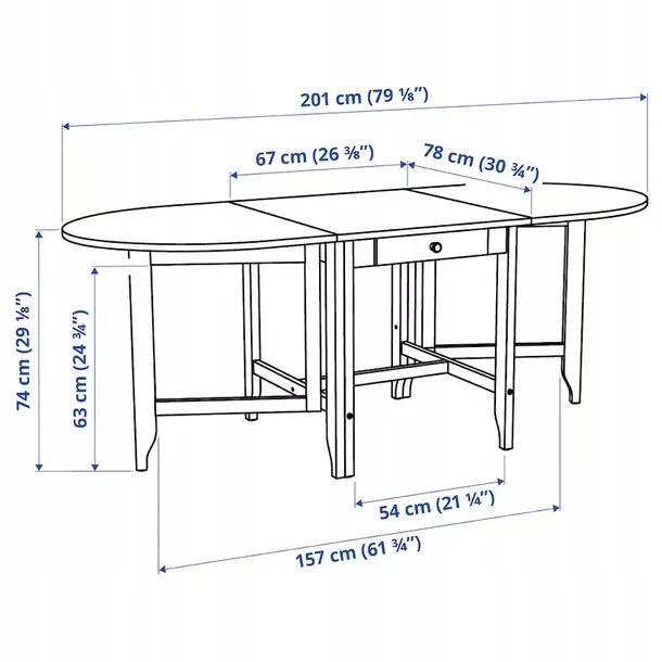 Stół rozkladany IKEA GAMLEBY biale nogi