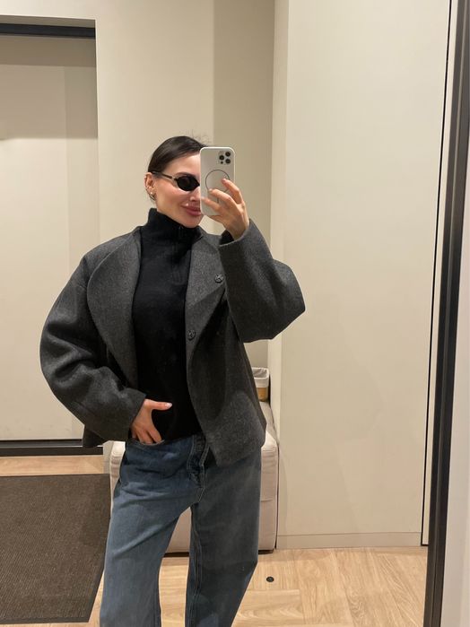 Кашемір вовна zip светр Onesize стиль cos