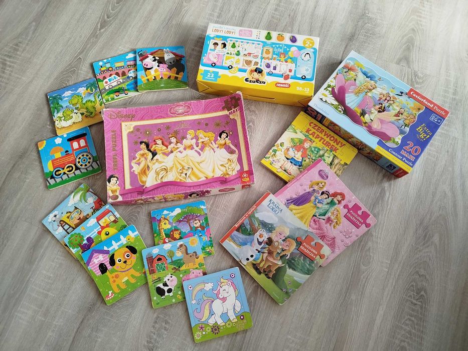 Zestaw książek z puzzlami, pierwsze puzzle, puzzle maxi, czuczu