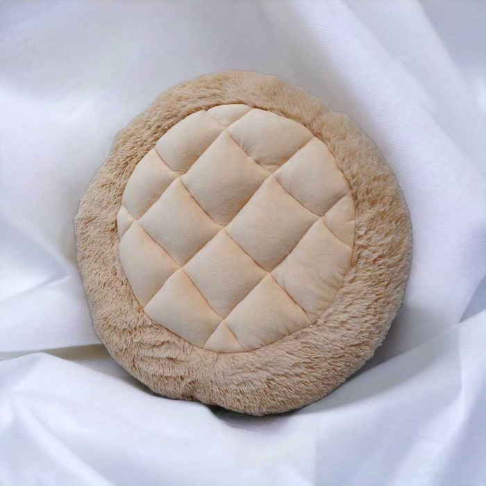 Лежак лежанка кругла хутряна бублик 55 см.