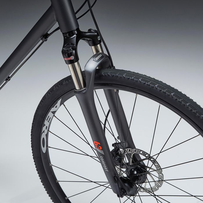 BICICLETA DE TREKKING RIVERSIDE 900 CINZA LARANJA