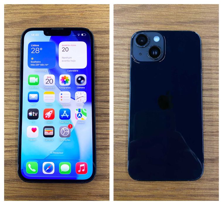 iPhone 14 128GB - Desbloqueado - Com garantia e com bateria a 100%