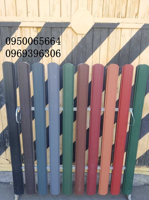 Штакетник металлический, забор из штакета, забор под дерево Евроштакет ...