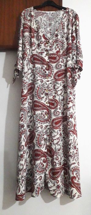 Vestido comprido com cornucópias da Mango T: M Novo